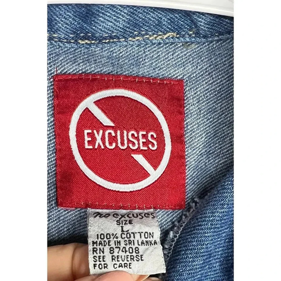 Y2K No Excuses denim vest, size L. - Picture 7 of 9